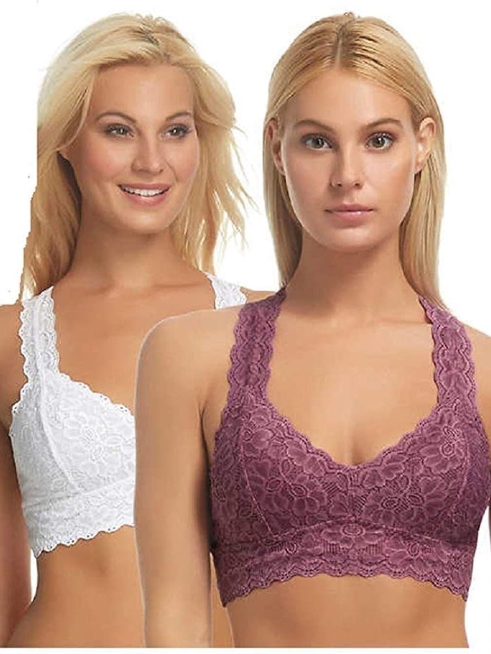 Felina Ladies Lace Bralette (2-Pack)—Small